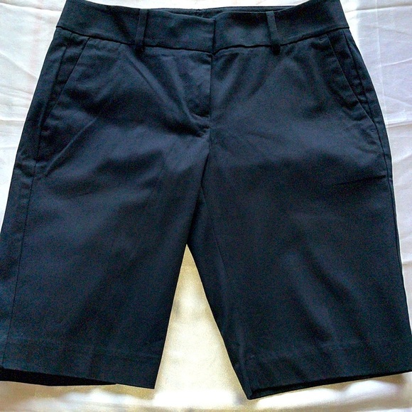 Ann Taylor Navy Boardwalk Shorts Devin Slimfit Tailored 11” Inseam Longline Sz 2 - Picture 3 of 16
